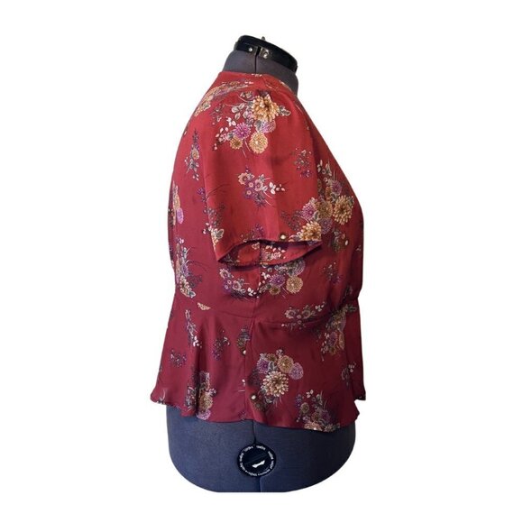 Forever 21+ Mauve Floral Peplum Blouse (Size 3X) - Picture 3 of 4